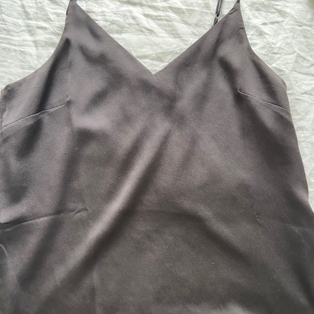 Black satin banana republic tank top